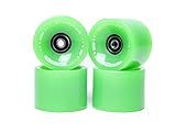 FREEDARE 70mm Longboard Wheels with ABEC-7 Bearings and Spacers(Green,Set of 4)