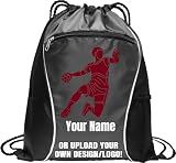 all about me company Personalized Handball Drawstring Bag – Custom Name Sports Backpack, Lightweight Gym Sack for Gear, Durable Cinch Bag for Training, Travel & Game Day Essentials