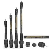ZSHJGJR Archery Bow Stabilizer 6" 8" 10" 12" 15" for Compound Bow, Carbon Fiber Body Flexible Core, Damping System and Weights Kit (8 Inch)