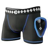 Diamond MMA Compression Shorts Jock Strap Athletic Cup Groin Protector System - Large | Athletic Supporters for Men with Cup for High Impact Sports | Compression Shorts w/ Built In Jockstrap with Cup
