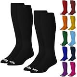Rawlings Baseball/Softball Socks | 2 Pair | Black | Large