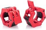 Greententljs Olympic Barbell Weight Clamps 2 Inch Clips Quick Release Locking 2" Pro Olympic Bars Deadlifts Weights Plates for Squats Weightlifting Fitness Body-Solid (Red, 1 Pair Set)