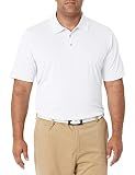 Amazon Essentials Men's Regular Fit Golf Polo Shirt, Moisture-Wicking Quick Dry, Recycled Polyester, Short Sleeve, White, X-Large