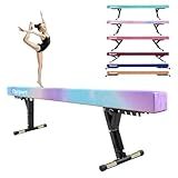 FBSPORT 8ft Adjustable Balance Beam: High and Low Floor Beam Gymnastics Equipment for Kids/Adults,Gymnastics Beam for Training,Practice, Physical Therapy and Professional Home Training with Legs