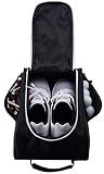 Athletico Golf Shoe Bag - Zippered Shoe Carrier Bags With Ventilation & Outside Pocket for Socks, Tees, etc. Perfect Storage (Black)