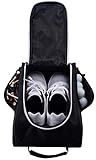 Athletico Golf Shoe Bag - Zippered Shoe Carrier Bags With Ventilation & Outside Pocket for Socks, Tees, etc. Perfect Storage (Black)