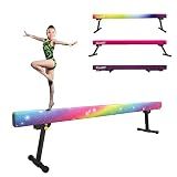GLANT 8ft Ultrasimple Adjustable&Foldable Balance Beam,High-Low Floor Beam Suede Gymnastics Equipment,No Tool Require, Gymnastics Beam for Training&Professional HomeTraining (Starlight, 8ft)