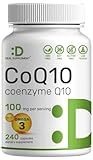DEAL SUPPLEMENT CoQ10 100mg with Omega 3 100mg, 240 Capsules | Bioavailable Coenzyme Q10 Formula | Non-GMO