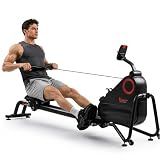 Sunny Health & Fitness Smart Dual-Rail Rower for Quiet and Stable Workouts