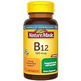 Nature Made Vitamin B12 500 mcg, Dietary Supplement for Energy Metabolism Support, 200 Tablets, 200 Day Supply