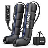 Musugy Sequential Leg Compression Massager for Circulation : Full Leg Air Compression Boots for Massage Therapy & Fatigue Relief - 9 Intensity, 6 Modes, 3 Timers for Athletes, Runners, Gym (Medium)