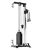 Mikolo Wall Mount Cable Station Pro - 190lb Weight Stack Cable Machine, Cable Crossover Machine with Dual Pulley System and 27 Positions for Home Gym