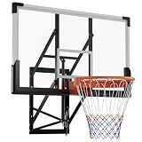 54" Wall Mounted Basketball Hoop 8-10 FT Adjustable Height PC Backboard