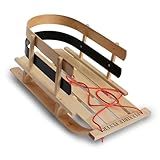 Flexible Flyer BCL-40 Premium Baby Sleigh. Toddler Boggan. Wooden Pull Sled for Kids, Red, 29 x 14 x 11.5 inches