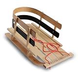 Flexible Flyer BCL-40 Premium Baby Sleigh. Toddler Boggan. Wooden Pull Sled for Kids, Red, 29 x 14 x 11.5 inches