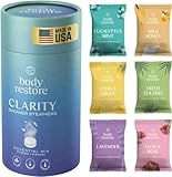 Body Restore Shower Steamers Aromatherapy 6 Pack - Birthday Gifts for Men, Women, Dad Gift, Stress Relief, Relaxation, Self Care - Clarity