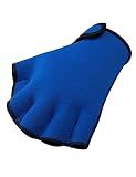 FitsT4 Sports Aqua Gloves Webbed Paddle Swim Gloves Fitness Water Aerobics and Swimming Resistance Training Gloves for Men Women Children Royal M