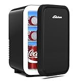 BEICHEN Mini Fridge,6 Liter / 8 Can Small Fridge for Bedroom, Car, Office & Dorm, 110V AC/DC Portable Thermoelectric Cooler & Warmer for Skincare, Food, Drinks,Black