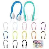 Pengxiaomei 15Pcs Swimming Nose Clips, Nose Plugs for Swimming with Waterproof Silica Gel for Kids (Age 7+) and Adults, Bright Colors