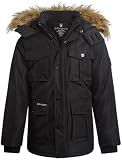 Spyder Boys Winter Coat - Wind & Water Resistant Heavyweight Long Length Insulated Kids Parka Winter Ski Jacket with Hood, Size 10-12, Black