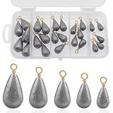 Fishing Weights Sinkers Kit, 5 Sizes 25pcs Drop Shot Weights Lead Sinkers