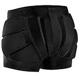 RANDDER Kids Butt Pad Shorts for Skating Snowboarding Ski Hockey, Hip Tailbone Padded Shorts for Youth Child(Black, S)