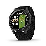 Garmin Approach® S50, Advanced Golf GPS Smartwatch, AMOLED Display, On-Course Features, Wrist-Based Heart Rate, Slate Aluminum Bezel with Black ComfortFit Nylon Band
