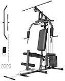 GarveeLife Home Gym Machine System with 100 LBS Weight Stack, Multifunctional Weight Machine, Full Body Workout Station Exercise Equipment, All in One Home Gym with Pulley System for Strength Training