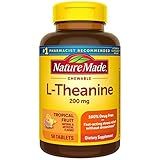 Nature Made Chewable L Theanine 200mg, L-Theanine Supplement for Stress Relief, 50 Chewable Tablets, 50 Day Supply