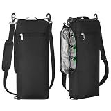 Golf Cooler Bag for Men Women, Small Soft Insulated Beer Cooler Holds 6 Pack of Cans or Two Wine Bottles, Portable Golf Accessories Cooler Sleeve for Camping Picnic Beach Outdoor (Black)