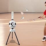 Ficwzw Badminton Pitching Machine, Portable Badminton Serve Machine, Automatic Shuttlecock Launcher, Badminton Training Machine for Indoor and Outdoor Training