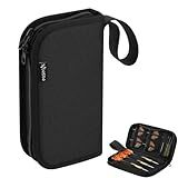 Easecos Dart Wallet Organizer - Compact Travel Storage Case Bag & Carrying Pouch for Steel & Soft Tip Dart, Holds 3 Assembled Darts, Tip, Shaft, Flight & Accessories, Fits for Game Tournament Player