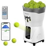 PUSUN Tennis Ball Machine, PT-Mini Pro Tennis Serve Laucher for Beginner, Support App&Remote Control, Hold 65+Balls, 60km/h Max Serving Speed,Built-in Batter Last 3-5Hours, Portable and Easy to Use