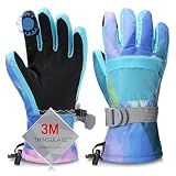Odtmger Ski Gloves,Snow Gloves Waterproof Winter Warm Cold Weather Touchscreen Gloves for Parent& Child Kids Skiing,Snowboarding