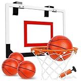 TOY Life Basketball Hoop Indoor for Kids Over The Door Office Basketballhoop for Teens and Adults Mini Hoops Door Room Goal with 4 Balls