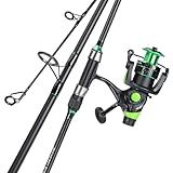 Sougayilang Surf Fishing Rod Combo IM8 Carbon 3 Piece Travel Spinning Rod with 4000 Size Spinning Reel - 11'