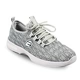 ELITE Women's Kona Bowling Shoes Athletic Mesh Lightweight Slip-On with Universal Slide Soles (Charcoal, US Footwear Size System, Adult, Women, Numeric, Medium, 8.5)