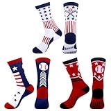 Moyel 3 Pairs Baseball Socks Youth Boys Men Baseball Gifts for Boys 12-14 14-16 Gifts for Lovers Teams Players Cool Sports Accessories Stuff