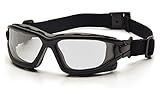 PYRAMEX I-Force Sporty Dual Pane Anti-Fog Goggle, Black Frame/Clear Anti-Fog Lens