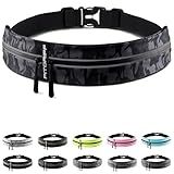 Fitgriff® Running Belt for Men & Women - Secure Jogging Pouch for Phone, Keys & Essentials - For All Cell Phones (Camo-Black, 24.5" - 35.5" Waist Size)