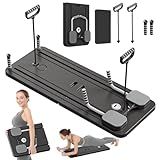 JANUA Pilates Board - 2024 Pilates Reformer Set, Multi-Purpose Foldable Pilates Reformer Board for Home, 5 in 1 Pilates Sliding Board (Black)