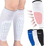 HOBRAVE 2PCS Soccer Shin Guards Padded Calf Compression Sleeves Supports for Shin Splint