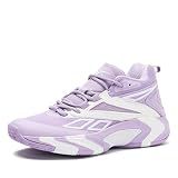 Reebok Zone Breaker High Top Sneakers Court Sport Basketball Shoes for Women, Orchid Bloom/Bright White, 9 Medium