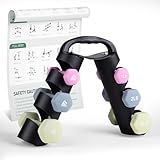 LIONSCOOL 1LB 2LB 3LB Pair Neoprene Coated Dumbbell Set with Sturdy and Portable Rack, All Purpose Premium Hex Dumbbell Set (Revive Motion)