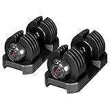 BOCHPOWER Adjustable Dumbbells Set of 2,Free Weights Dumbbells Set,52 lbs pair for Men/Women Gym Equipment for Home Strength Training Equipment(2 Box)