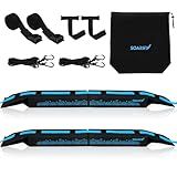 SOARIFY Universal Car Soft Roof Rack，Roof Pads Luggage Carrier for Kayak, Surfboard SUP, Canoe Include Storage Bag, 2 Quick Loop Strap, 2 Tie Down Rope, and 2 Heavy Duty Tie Down Straps