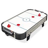 Best Choice Products 40in Portable Tabletop Air Hockey Arcade Table for Game Room w/ 100V Motor, Electric Fan, 2 Strikers, 2 Pucks - Gray