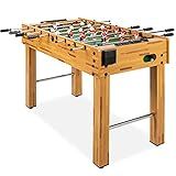 Best Choice Products 48in Foosball Table for Kids and Adults, Game Room Arcade Soccer Game Table w/ 2 Balls, 2 Cup Holders, Ergonomic Handles, Chrome Finished Metal Bars - Light Brown