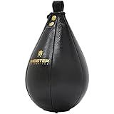 Meister SpeedKills Leather Speed Bag with Lightweight Latex Pocket - Black, Medium 9.5" x 6"