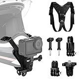 K&F CONCEPT Upgrade Action Camera Motorcycle Dirt Bike Helmet Chin Strap Mount, Helmet Holder Mounting Attachment Compatible with GoPro Hero 13/12/11/10/9/8/DJI Osmo Action 5Pro/4/3/Insta360 X5/X4/X3